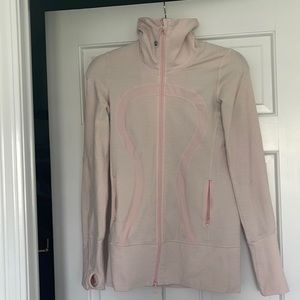 Lululemon Zip Jacket - Light Pink with Stripes - Size 4